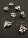 Mărgele metallice tigru 12x8x12mm argintiu 1 pachet 3 buc 306486