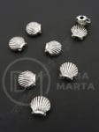 Mărgele metalice vârf scoică 8x8x3.5mm, culoare argintie, 1 pachet, 10 buc. 306533