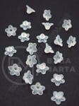 Pălărie cu flori 10x5mm alb mat gaură 1mm 1 pachet 40g ~375 buc 312845