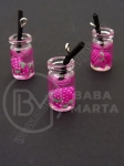 Pandantiv borcan de sticla 18x10mm cu cocktail de fructe 1 pachet 2 bucati 335480