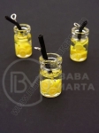 Pandantiv borcan de sticla 18x10mm cu cocktail de fructe 1 pachet 2 bucati 335473