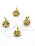 Pendant cerc cu înger 12x9x2mm alamă cu zirconii forjate 1 bucată 305376