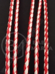 Piele artificială roșie și albă 4mm 5 metri 421090