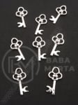 Pandantiv metalic 20x10x2mm culoare albă gaură 2mm 20 buc 308805