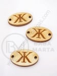 Țiglă de lemn 25x16x3mm lettera <b>G</b> gaură 2.5mm 1 pachet 10buc 182246