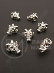 Mărgele craniu cu coarne 12x7x15mm argintiu 1 pachet 5 buc 306477