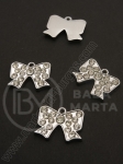 Pandantiv cristal metalic 21x16mm culoare argintiu 1 buc 309485