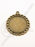 Bază metalică pentru pendantiv 30x26mm bronz antique 1 buc 308454