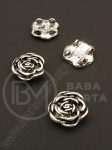Roz metalic 19x21x4mm argintiu (4 găuri x2.5mm) 4 buc 308614