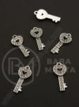 Pandantiv cristal metalic 18.5x8mm culoare argintie 1 buc 309492