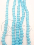 Șir de cristale 6x4mm albastru solid 40cm ~90 buc 342590