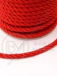Sfoară de poliester rasucită 5mm roșu 1 metru 441233
