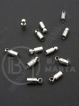 Vârf metalic rotund 8x3mm argintiu, gaură 2.5mm, 20 buc. 301464