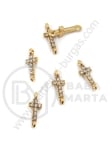 Element de legătură metalic cruce cu crystale 14x5mm culoare aurie 1 pachet 5 buc 304275