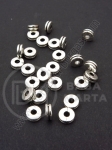 Mărgele metallice 6,5x2,5mm culoare argintie 1 pachet 30 buc 306265