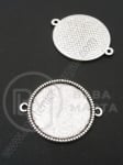 Element de conectare 34x27.5x2mm base de montare argintie 25mm 1 paquet 5 pcs 306201
