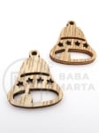 Clopoțel de Crăciun din lemn 31x25x2.5mm gaură 2mm 1 pachet 10 buc 182322