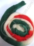 Pâslă de lână albă, verde, roșie 50g. 431353