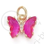 Pandantiv butterfly din alamă de 12,5 mm cu micro zirconii cubice forged, 1 piece 305359