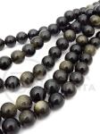 Obsidian cu luciu auriu, bilă de 8mm, 40cm ~47 pieces 1 buc. 352544