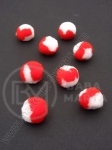 Pompom 15mm alb-roșu calitate 1, 1 pachet, 50 buc. 461210