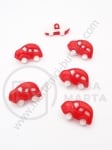 Mașinuță din plastic Nasture 11x17x4mm, gaură roșie 3x2mm, 1 pachet, 20 buc. 121043