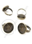 Inel din bronz antic, bază de montare 18mm, 1 pachet de 4 bucăți 301987