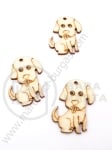 Câine din lemn 27x20x2mm gaură 1.5mm 1 pachet 10 buc 181694