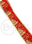 Panglică textilă cu imprimeu de CRĂCIUN lățime 63mm - lungime ~2,70 metri 462226