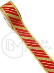 Panglică textilă cu imprimeu de CRĂCIUN lățime 38mm - lungime ~2,70 metri 462229