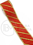 Panglică textilă cu imprimeu de CRĂCIUN lățime 63mm - lungime ~2,70 metri 462230