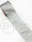 Panglică textilă argintie lățime 63mm - lungime ~2,70 metri 462238