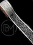 Panglică de plasă cu brocart argintiu lățime 38mm - lungime ~2,70 metri 462246