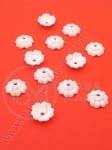 Pălărie cu flori 10x4.5mm albă 1 pachet 40g ~380 buc 312064