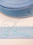 Panglică albastră 26mm cu paiete 1 pachet 5 metri 451409