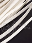 Panglică albă din piele ecologică 6x2mm, lucioasa, front-verso, 5 meters 421162