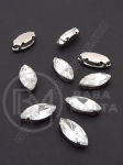 Piatră acrilică 15x7x5mm transparentă în cutie metalică 1 pachet 10 bucăți 151506