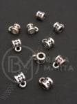 Mărgele metallice 7x10x4mm culoare argintie 1 pachet 10 buc 308941