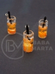 Pandantiv borcan de sticla 18x10mm cu cocktail de fructe 1 pachet 2 bucati 335549