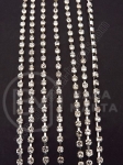 Panglică metalică de culoare argintie cu crystal transparent SS6 -2mm 1 meter 151707