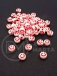 Mărgele 7x3.5mm smile red gaură 1.5mm 1 pachet 40g ~300 buc 312771