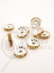 Șaibă 10x3.5mm cu cristale aurii albe 10 buc 301400