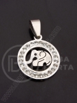 Pandantiv oțel cu cristal 20mm 1 buc 307412