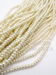 Șir de perle din glass crem 3mm, gaură 1mm ~225 pieces 341079
