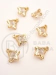 Pandantiv metalic cu cristal 16x13x6mm culoare aurie 1 pachet 10 buc 335451