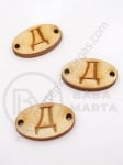 Țiglă de lemn 25x16x3mm lettera <b>D</b> gaură 2.5mm 1 pachet 10buc 182244