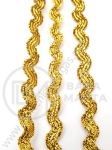 Bandă de șnur 3,5 mm aurie zig-zag ~33 metri 411138