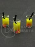 Pendant sticla cup 18x12mm, cocktail de fructe, gaura 2mm, 1 pachet, 2 buc. 335891