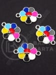 Element de conectare vârf metalic cu floare 20x15mm 1 pachet 5 bucăți 304115