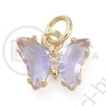 Pandantiv butterfly din alamă de 12,5 mm cu micro zirconii cubice forged, 1 piece 305363